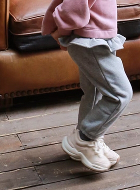 女童加绒裤韩国童装FLO冬季宝宝洋气宽松荷叶边休闲裤保暖裤长裤