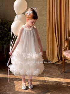 天空之城女童连衣裙2026春夏儿童女孩公主裙生日礼服裙蛋糕纱裙