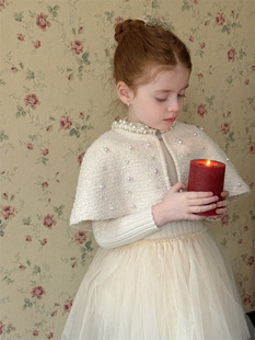 女童连衣裙25秋冬儿童女孩富贵人家小千金披肩拜年服背心裙礼服