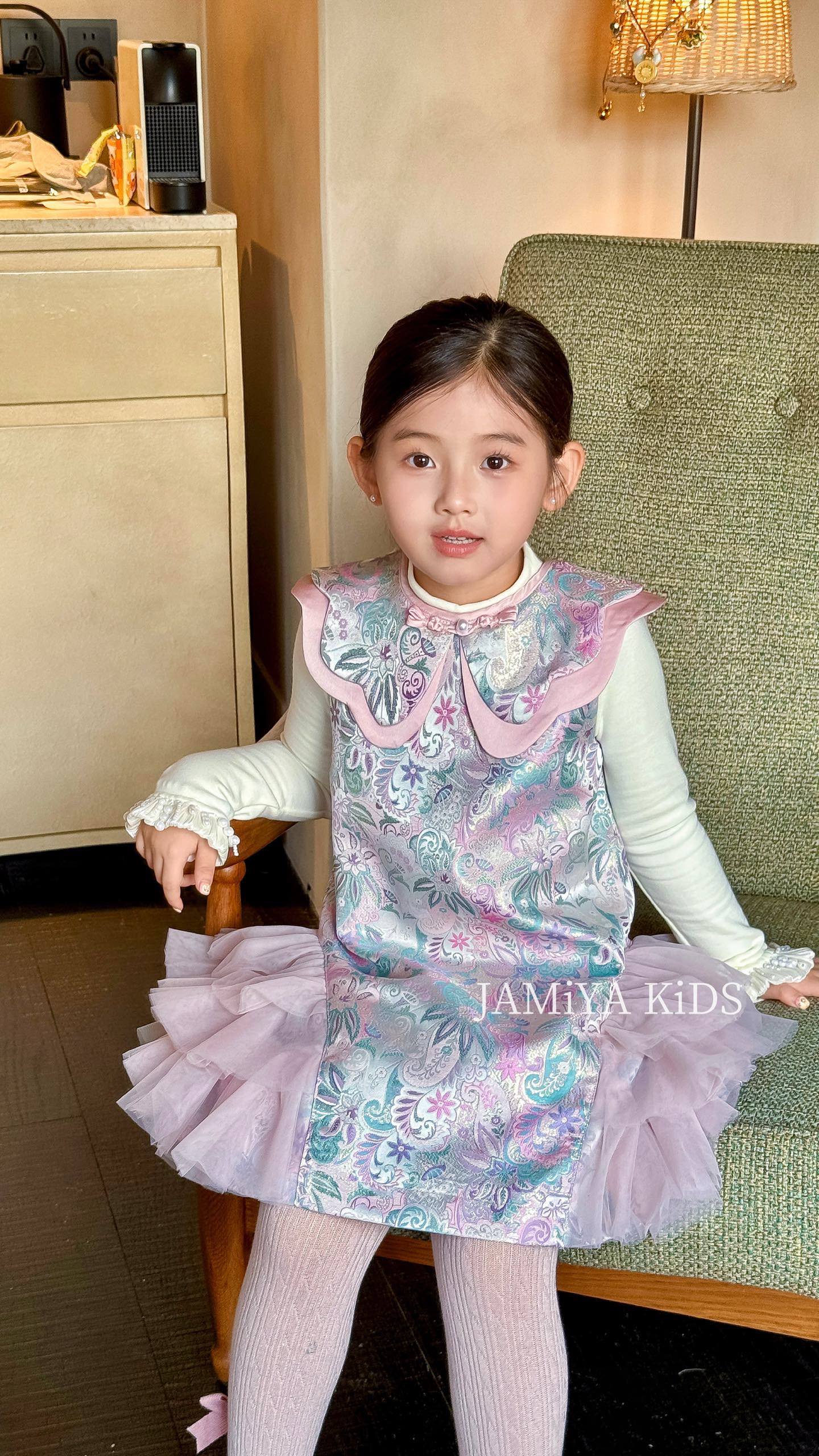 Jamiya女童新中式连衣裙2026秋冬新款儿童洋气公主裙国风礼服裙