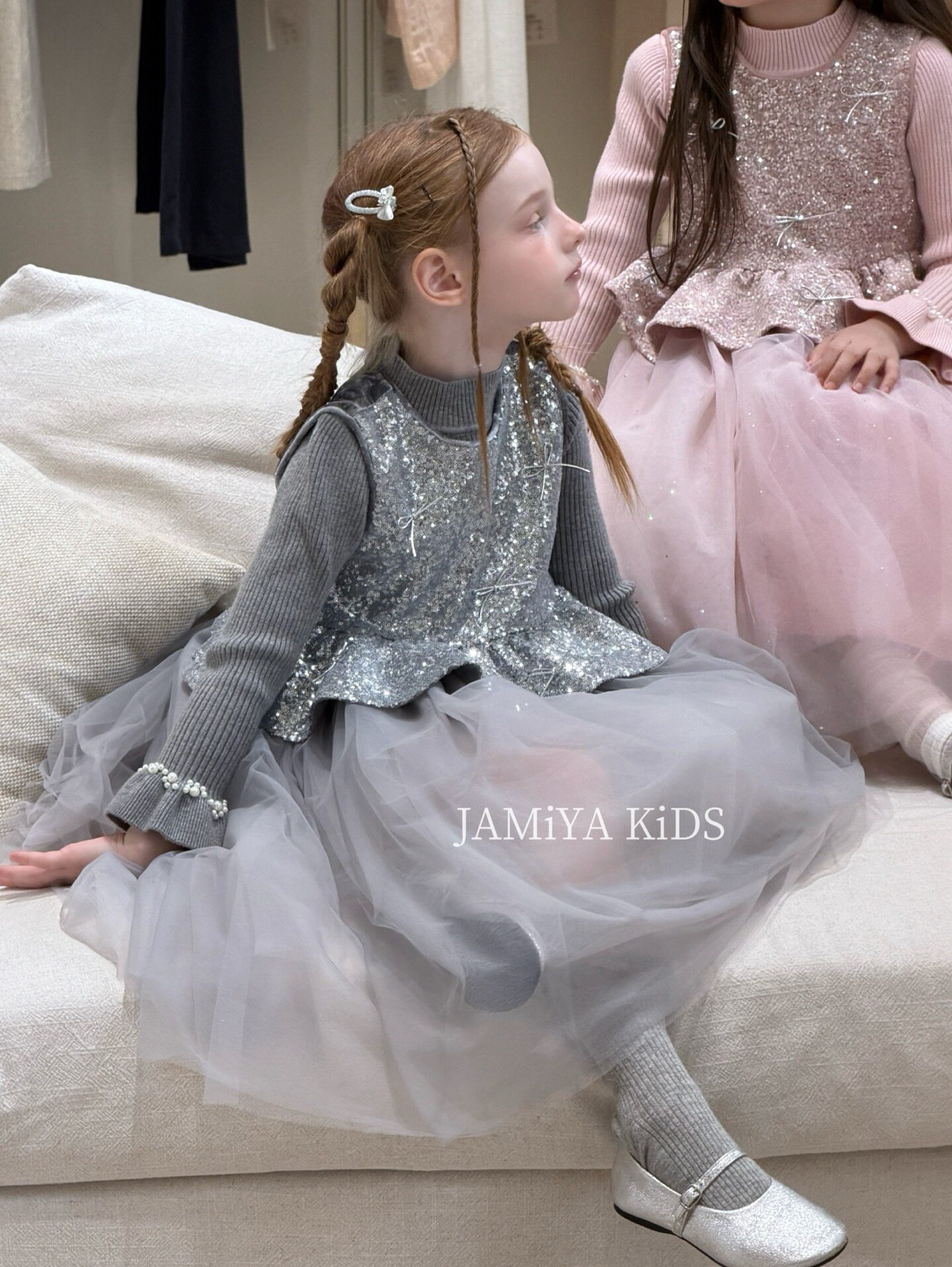 Jamiya女童连衣裙2026秋冬新款儿童洋气公主裙礼服裙公主裙