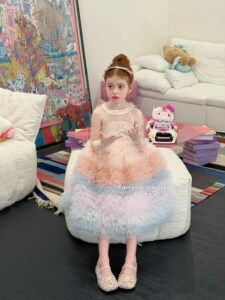 天空之城专柜女童连衣裙2026夏儿童女孩公主蓬蓬纱裙生日礼服裙子