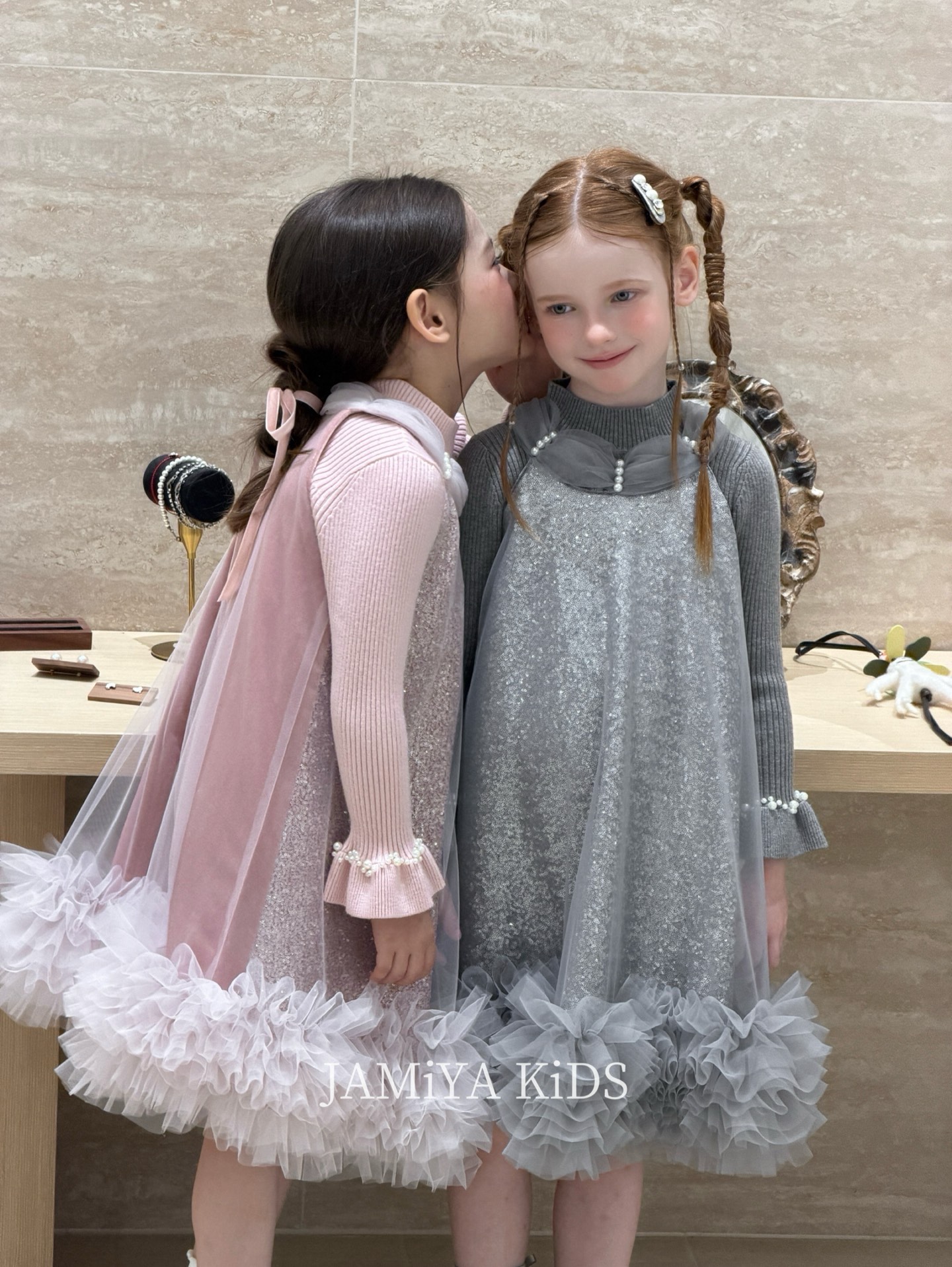 Jamiya女童连衣裙2026秋冬新款儿童洋气公主裙礼服裙
