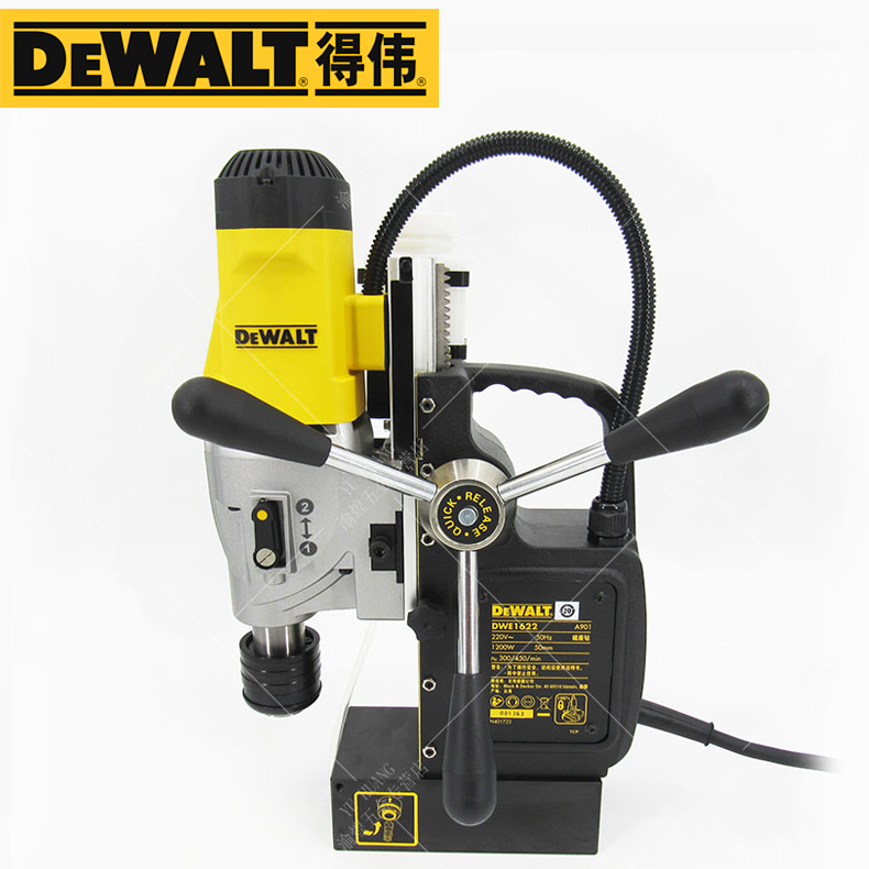 得伟磁座钻磁力钻吸铁钻取芯钻轻便台钻攻丝机台式钻床DWE1622K