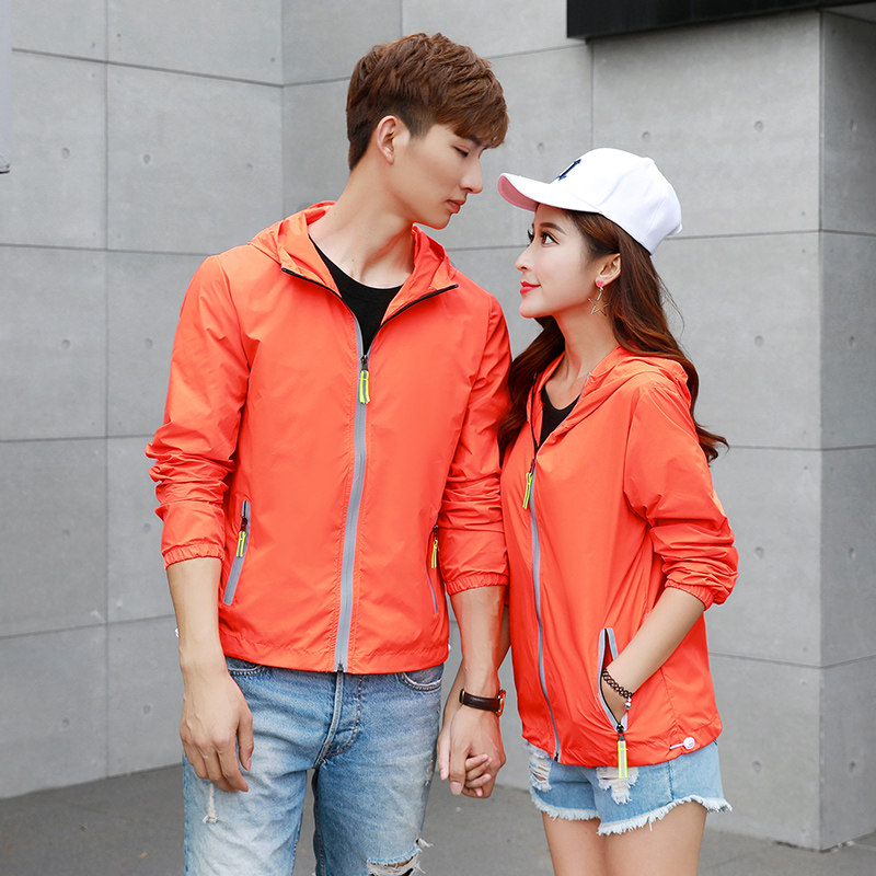 diy印字防晒情侣班服广告衫风衣