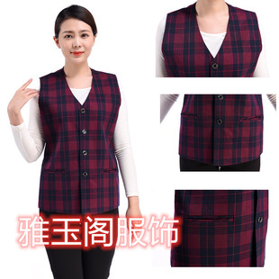 中老年人女式春装妈妈马夹背心外套奶奶春秋纯棉马甲外穿老人衣服