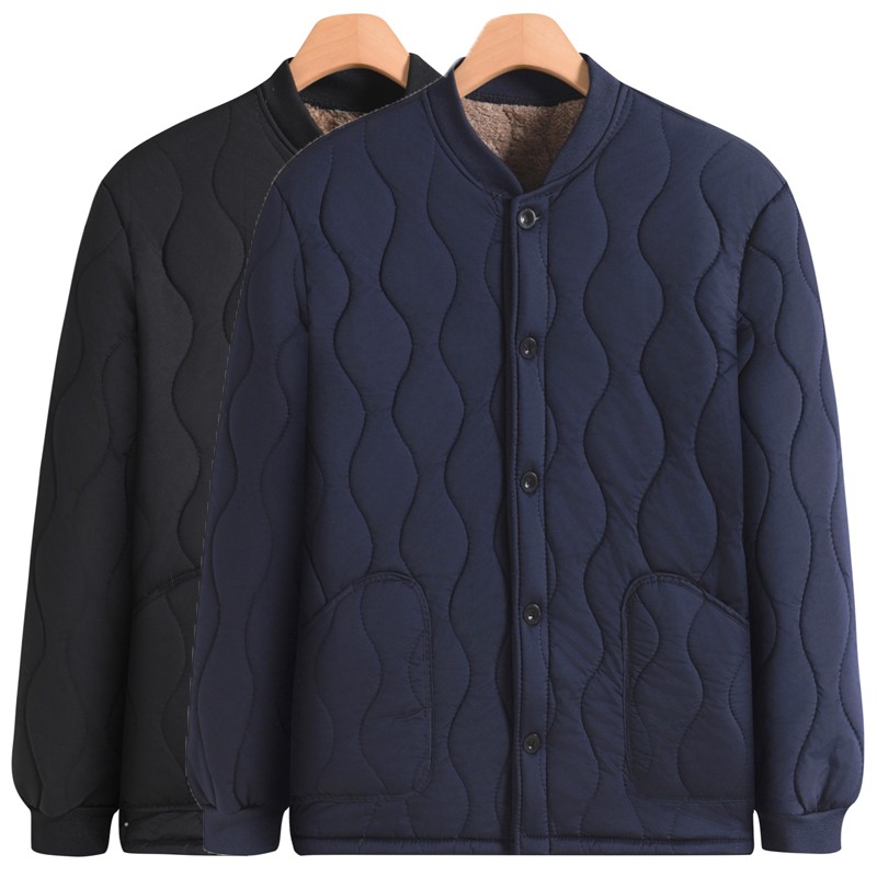 中老年男士棉服羊羔绒加厚保暖爸爸冬季棉服爷爷保暖外套