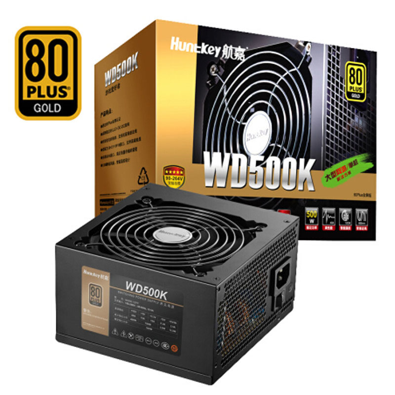 航嘉（Huntkey）WD500K金牌500W电脑电源80PLUS金牌单路40A全电压