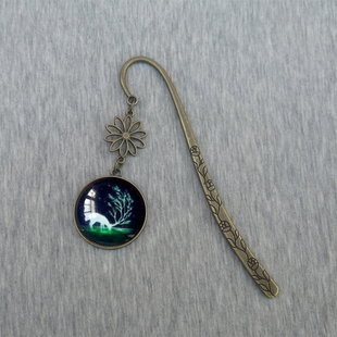 包邮大坠小鹿书签复古文艺学生金属文具定制手工定做照片生日礼物