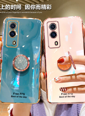 哥伦巴斯适用vivoiqooz5x手机壳女款潮牌全包镜头iqooz5保护套防摔创意时钟指环支架红色z5x硅胶软壳ins网红z