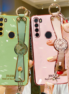 哥伦巴斯适用小米红米note8手机壳女款潮高档redminote8pro硅胶防摔软壳note8全包镜头网红ins奢华新款腕带简