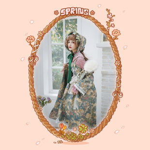 【定制】FEE【早春花妖精】狐狸毛领兔毛手笼lolita帝政夹棉大衣