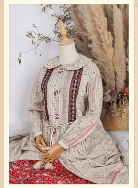 FEE CAFE 绣花对丝狗牙边【Eclogue 牧歌】全开襟 厚款OP裙袍外套