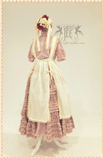 蝴蝶结百搭围裙 纯棉森女田园风 镂空绣花蕾丝 梧桐雨