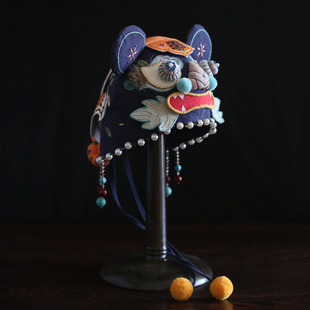 花寄 虎头帽刺绣diy材料包自绣布艺传统老虎帽子儿童亲子新生礼物