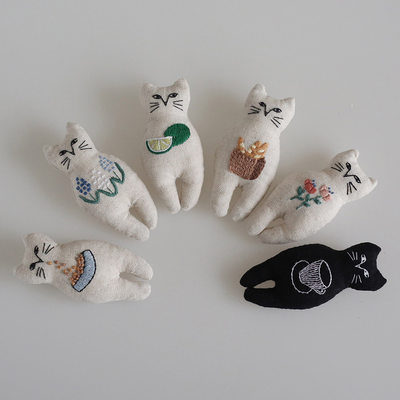创意猫咪胸针材料包挂件刺绣花寄