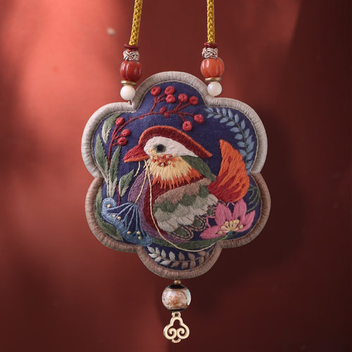 花寄鸳鸯刺绣diy材料包