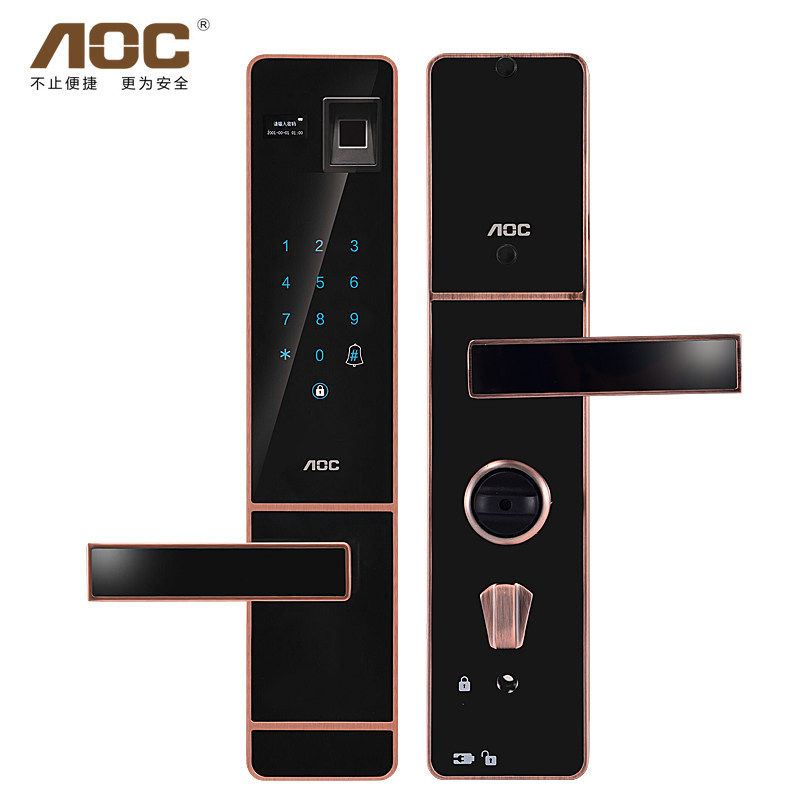 aoc智能门锁智能密码锁磁卡锁家用防盗门锁大门锁智能指纹锁