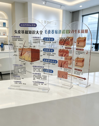 头发抗衰机制分解亚克力摆台美发沙龙辅助咨询道具知识科普头皮