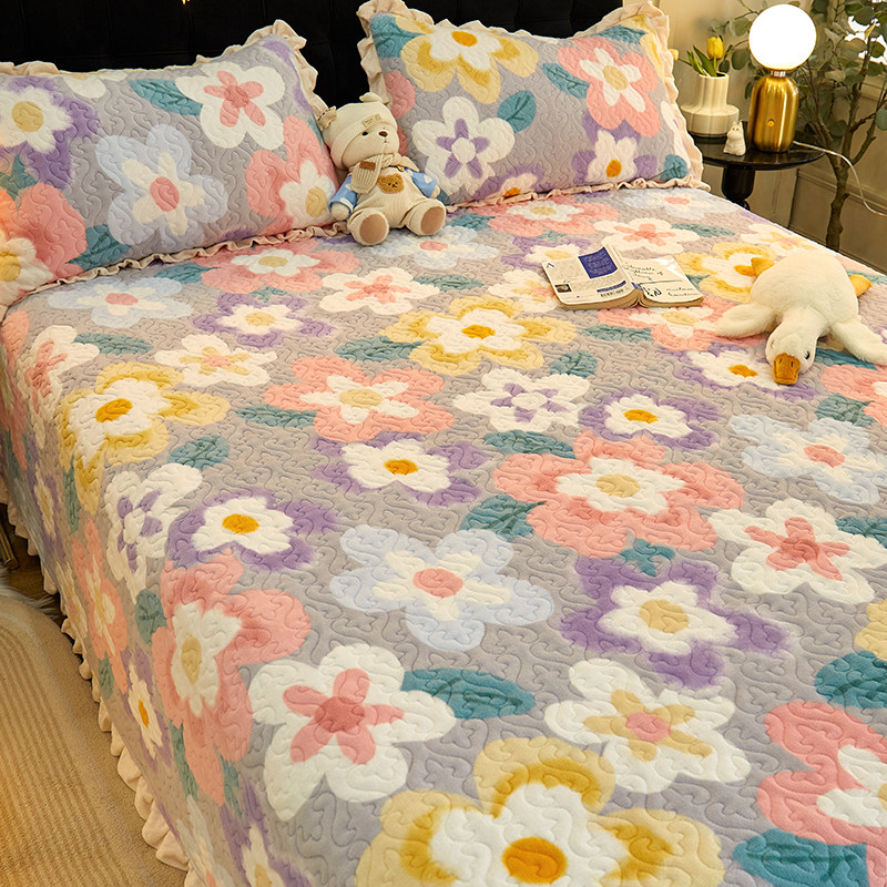 牛奶绒的绒面床单保暖珊瑚法兰绒床盖三件套2025新款单人炕单冬季,床上用品,床单,淘宝优惠券,粉丝福利购,淘宝优惠卷