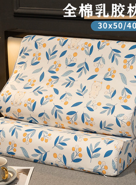 乳胶枕套40cmx60cm全棉30x50一对装小清新儿童纯棉枕头套40x60枕