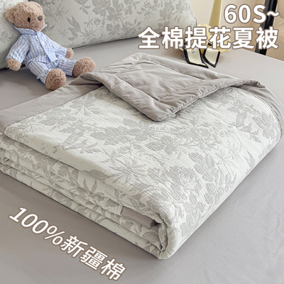 全棉双层纱提花夏凉被夏季A类大豆空调被单人可机水洗薄款春秋被