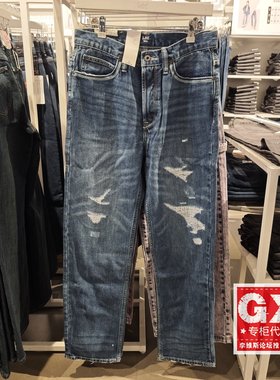 LEE男士753版宽松直筒101+马毛补丁牛仔裤LMB2467536VG00F-A06131