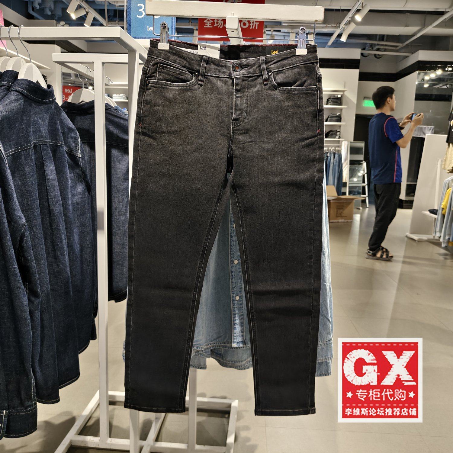 Lee401暖岩恒温经典标准小直脚黑女牛仔裤LWB1004012VL00F-A00249