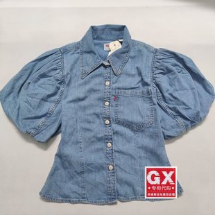 泡泡袖 修身 0000 Levis李维斯 0001 A1878 新款 牛仔衬衫 正品 女短袖