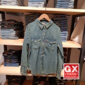 正品 0109 16786 Levis李维斯2025秋休闲女士复古蓝色牛仔长袖 衬衫