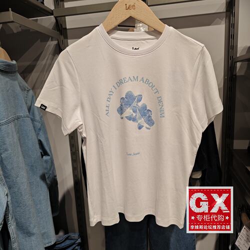 Lee正品2025新款女士时尚印花纯棉短袖T恤LWT010330207754-K14000