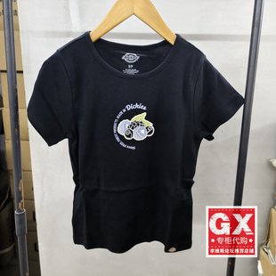 短袖 女士休闲时尚 T恤DK013097BLK1 Dickies黑色纯棉圆领夏季 正品