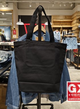 专柜正品Levis李维斯男女牛仔布黑色简约单肩包手提包38010-0082