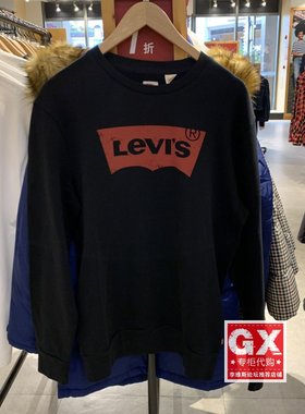 GX出品 levis 李维斯19492-0027 男 套头黑LOGO 时尚休闲圆领卫衣