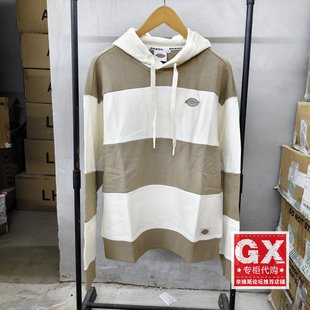 Dickies 男款圆领Logo条纹贴布宽松连帽运动卫衣DK011518C481