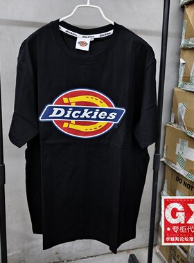 正品Dickies迪凯斯夏男式经典款logo圆领印花短袖T恤DK008732BLK1