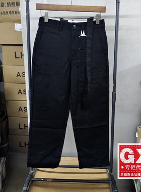 专柜正品DICKIES男士深蓝色纯棉时尚背带直筒休闲裤DK011019BLK1