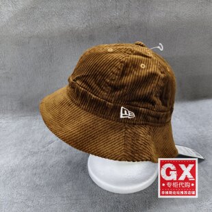 专柜正品 休闲渔夫帽12589894 NewEra纽亦华男女格子条绒可戴时尚