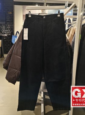 正品Lee 男黑色灯芯绒中腰长款宽松休闲裤 LMB004054200061K11000