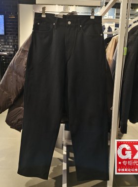 2024年秋款LEE男士黑色宽松阔腿牛仔裤LMB246601101277-K11000