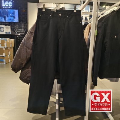 2024年秋款LEE男士黑色宽松阔腿牛仔裤LMB246601101277-K11000