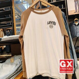 正品Levis李维斯2024年纯棉圆领小LOGO印花男士长袖T恤A9220-0001