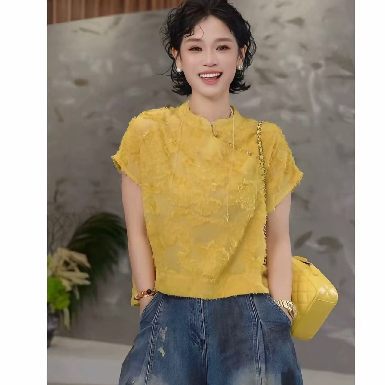 新中式国风女装剪花复古盘扣小衫女夏季新款洋气百搭坎肩上衣