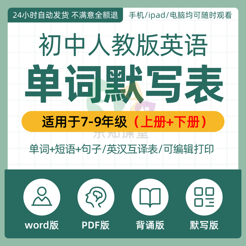 2025新人教版初中考英语单词短语句子记背默写表英译汉译英单词汇