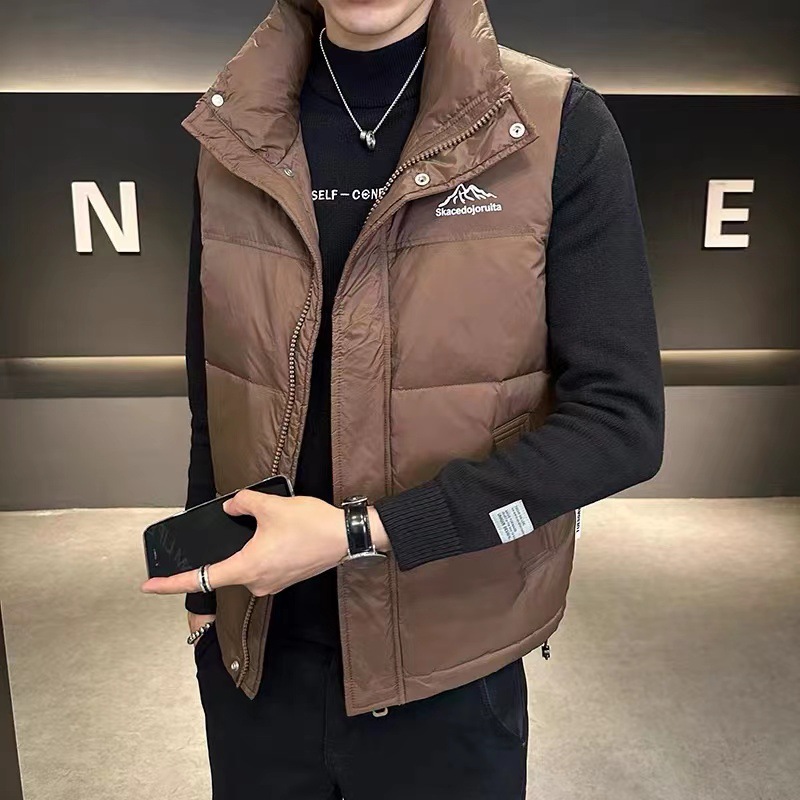 羽绒马甲男士秋冬季立领羽绒背心保暖坎肩无袖羽绒服马夹潮流外套