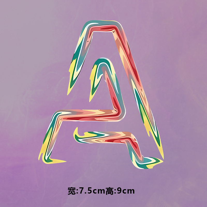 烫画图案新款A涂鸦字母胸口图烫画贴印花衣服热转印白墨烫画布贴