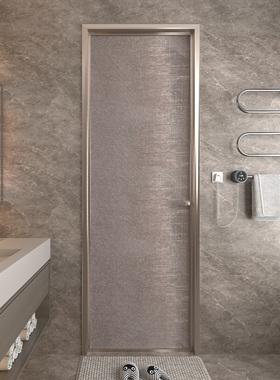 奢华高端钛镁铝合金淋浴房平开门单层艺术玻璃门厕所门卫生间门