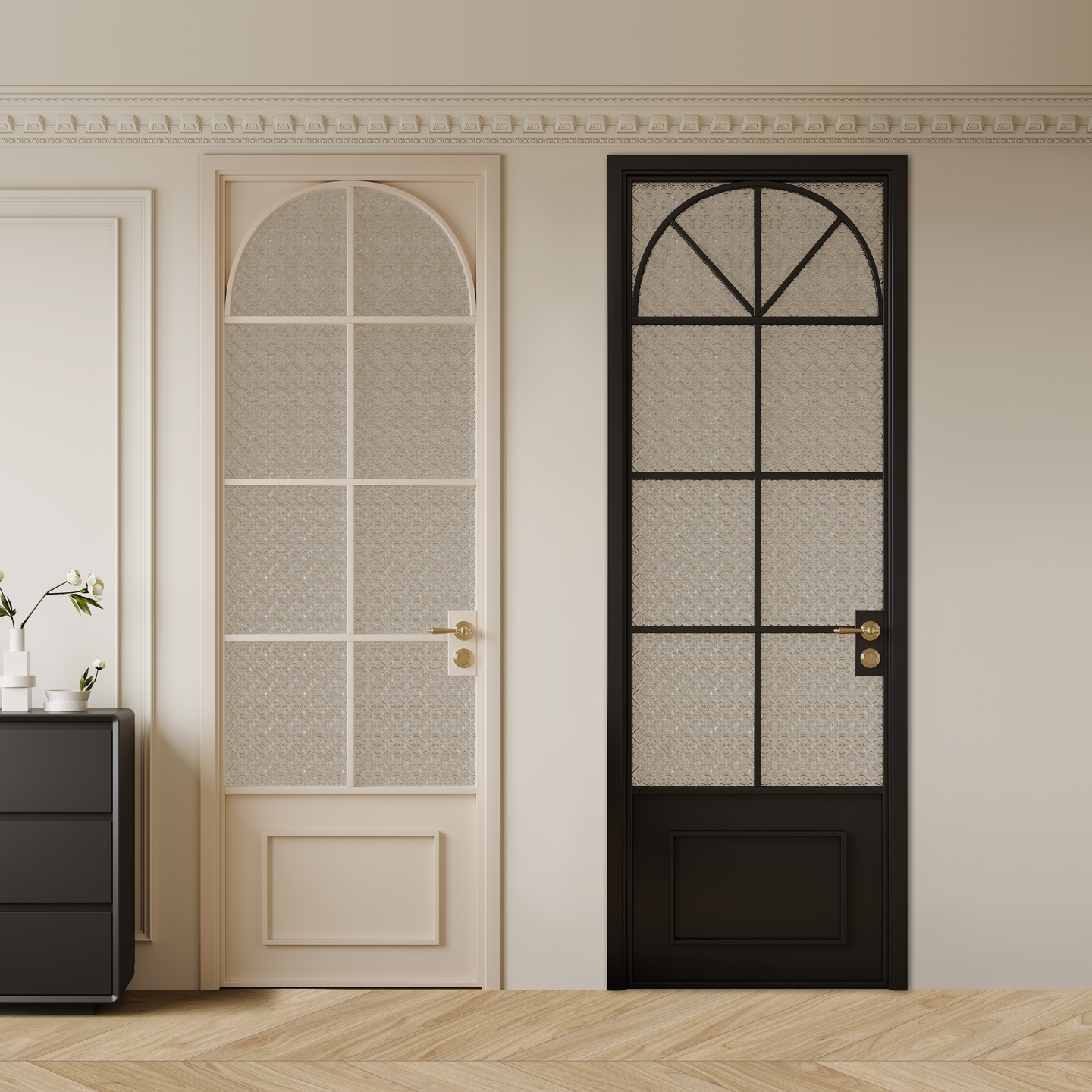 定制新款法式复古卫生间门极窄厕所门油砂玻璃门钛镁铝合金玻璃门