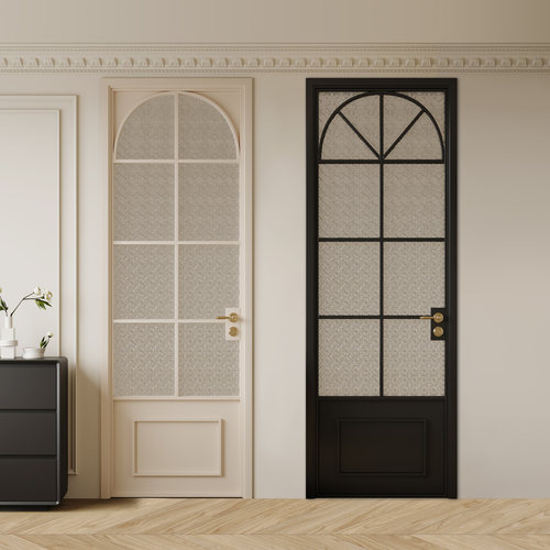 定制新款法式复古卫生间门极窄厕所门油砂玻璃门钛镁铝合金玻璃门