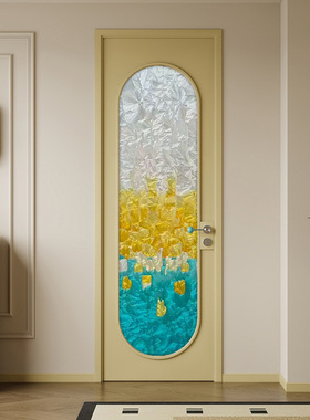 法式复古珐琅彩色卫生间门厕所洗手间隔断门钛镁铝合金玻璃平开门